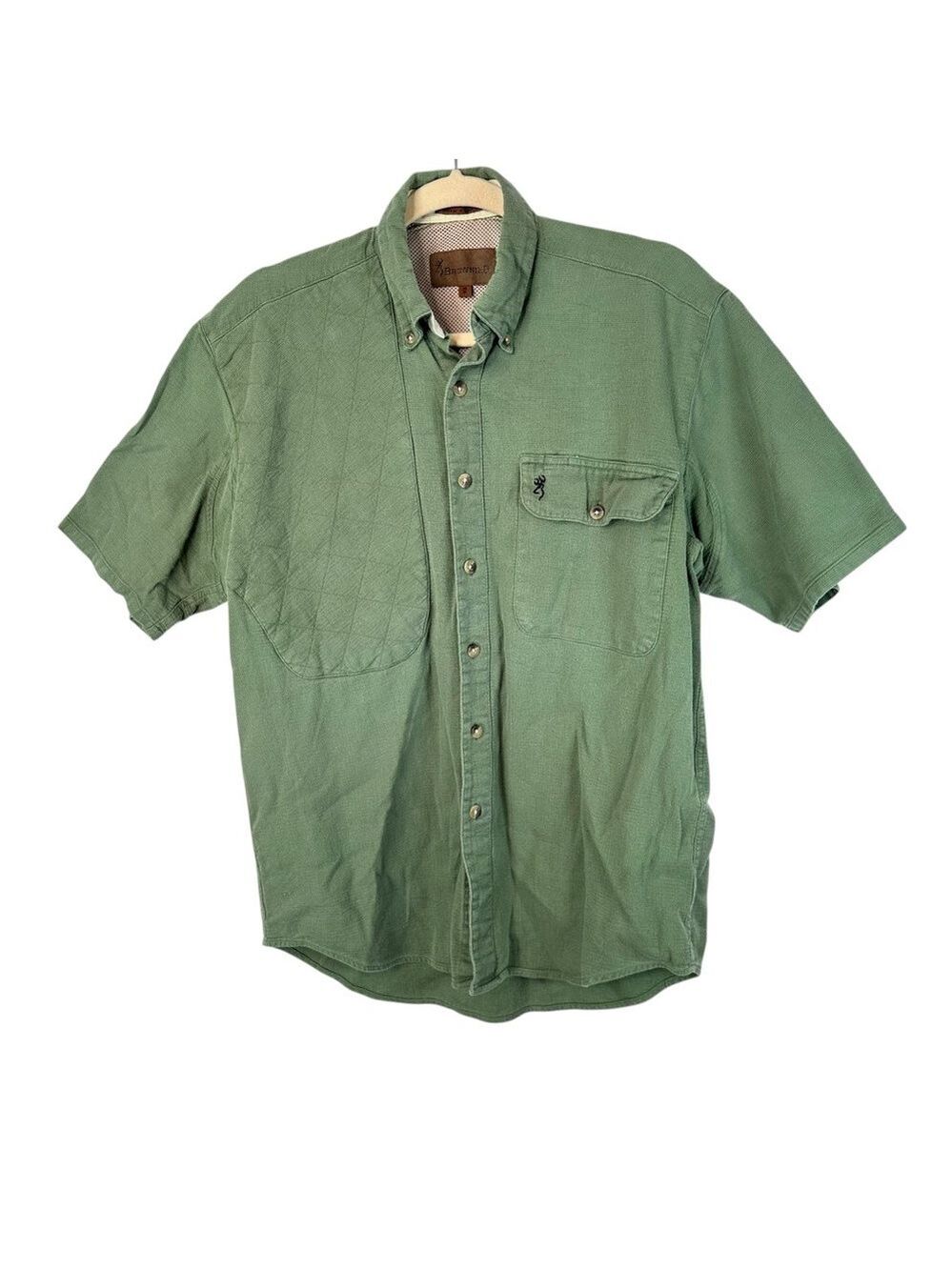 Browning Shooting Shirt M Quilted Short Sleeve Button Utility Outdoorcore Hunt